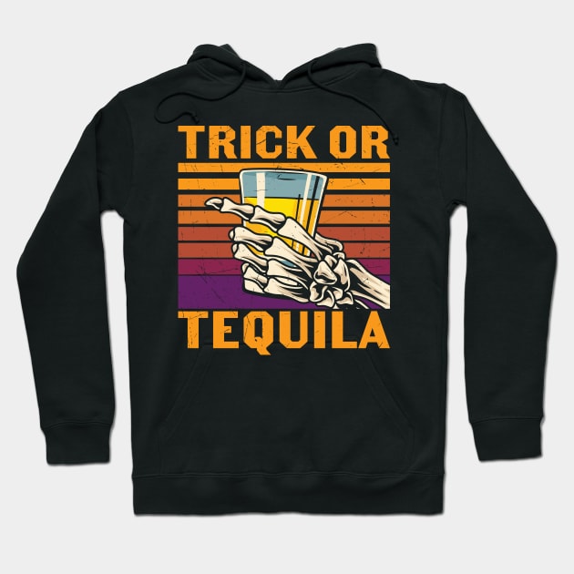 Trick or Tequila Funny Halloween Hoodie by MZeeDesigns